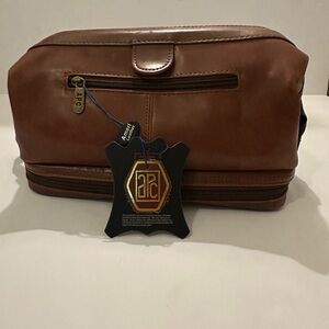 A.P.C. Amerileather Men’s Brown Leather Toiletry Travel Bag NWT